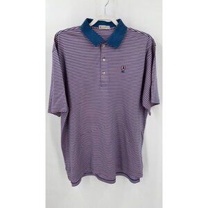 Scioto Country Club Peter Millar Purple and Blue Striped Polo Shirt